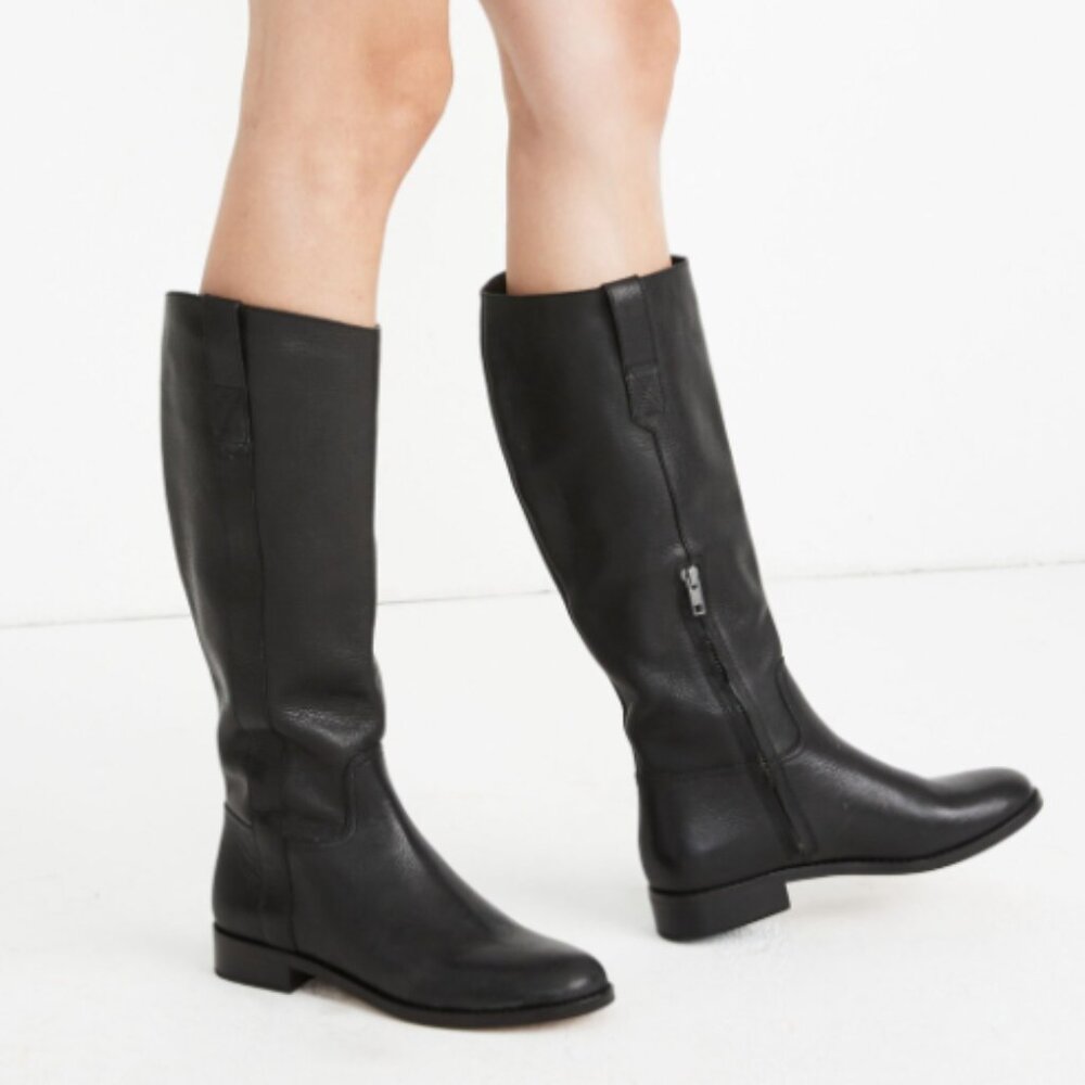 Madewell Winslow Black Leather Riding Boots NEW Size 6